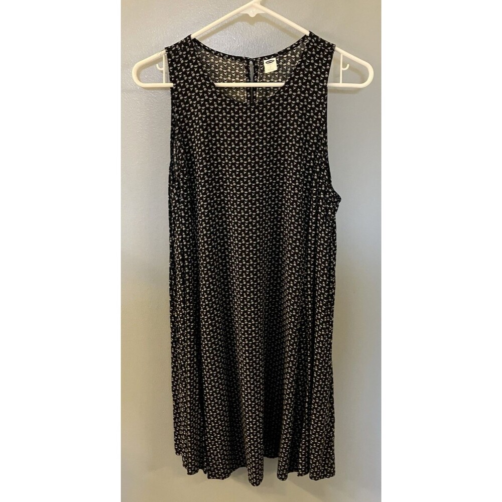 Old Navy Womens Black & White Floral Dress Sleeveless Size L NWOT